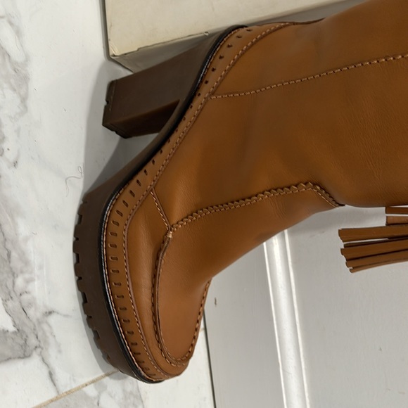 YSL Rive Gauche Brown Leather Boots 👢 👢Brand 🆕 size 8/ size 38 European - Picture 4 of 13